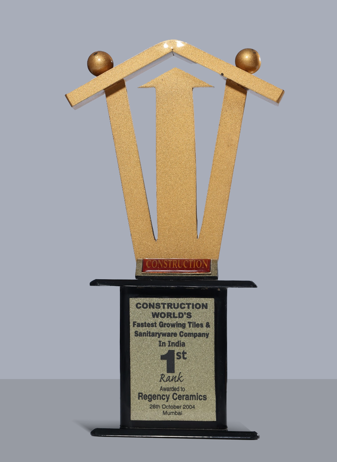 The Fastest Growing Tiles and Sanitaryware Company - 1st Rank at Construction World 2004